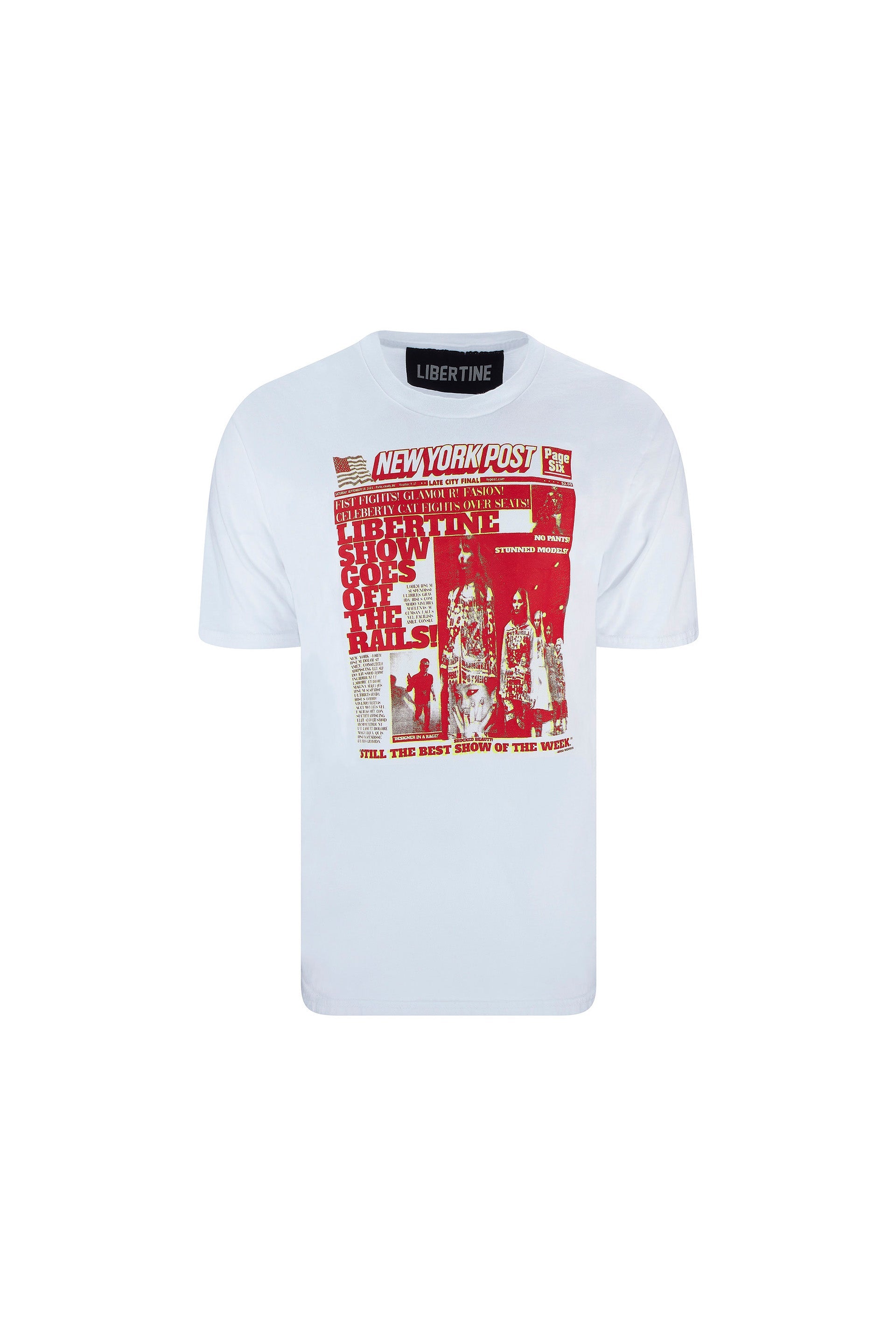 Libertine Headline Men's T-Shirt Fitted Crewneck